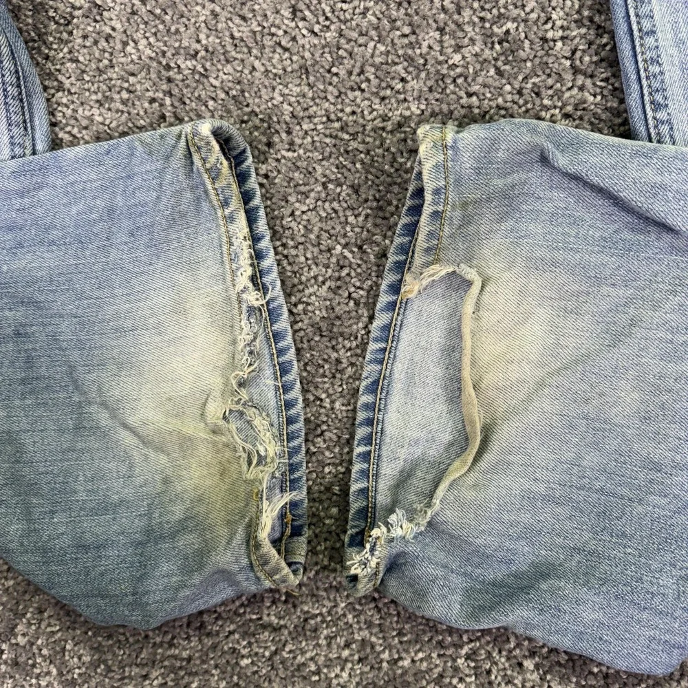 Banana Republic Boot Jeans Mens 34x34 Blue Bootcut Denim Light Wash Distressed